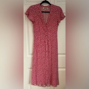 Diane von Furstenberg Pink Button Down Cinched Midi Dress
